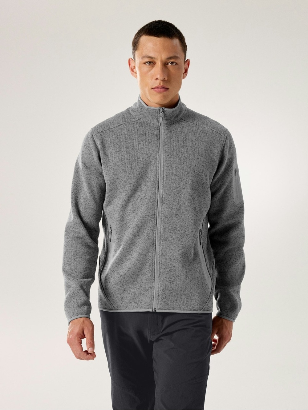 Arc'teryx Men’s Relaxed Fit Grey Full-Zip Fleece Jacket - Large